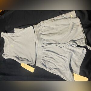 Alo Light Blue Tank and Shorts Set